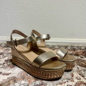 Aldo Metallic Platform Sandals | Size 6 | Rose Pink